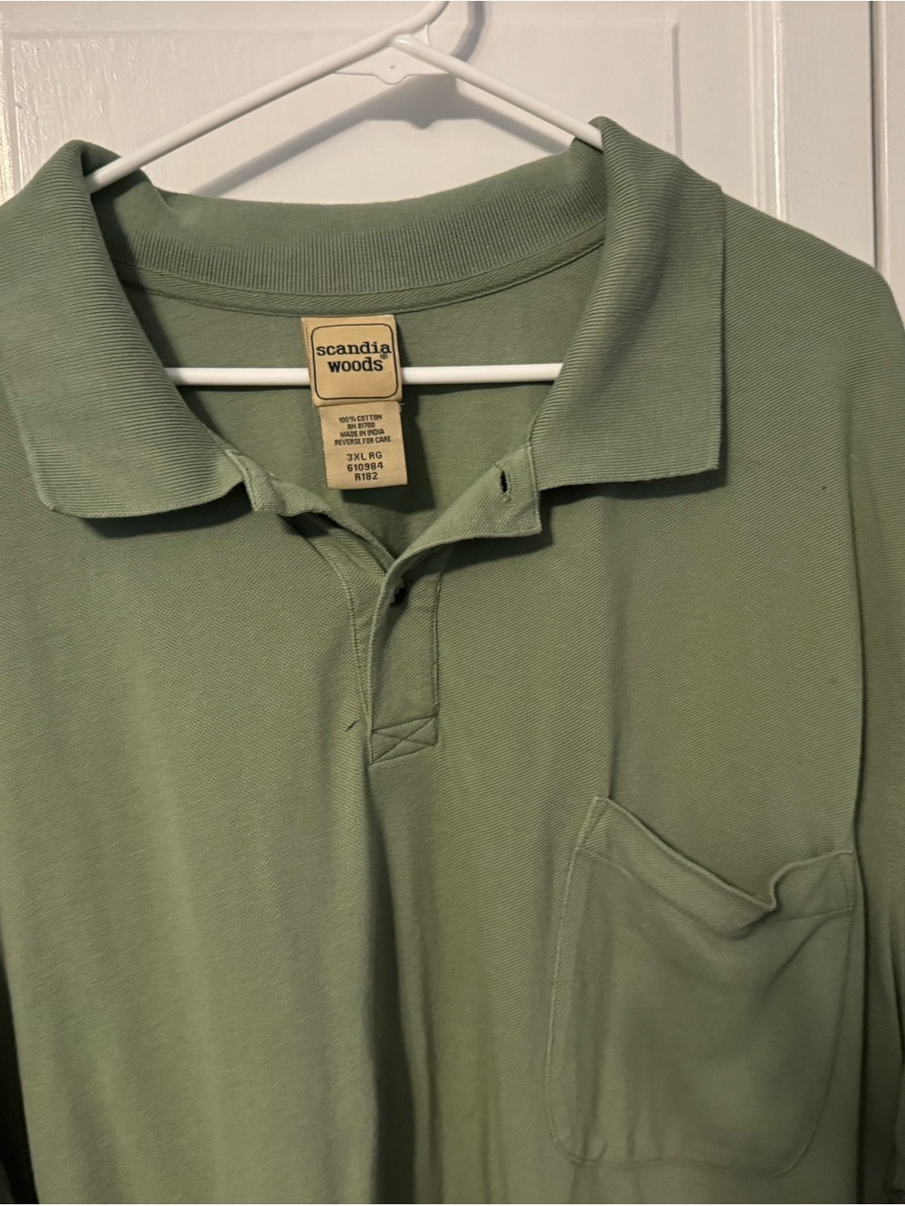 Scandia Woods Men’s Sage Green Polo Shirt 3XL Short Sleeve with pocket like new